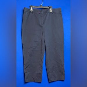 Kate Hill Capris Women’s 12P Navy Flat Front Lightweight Cotton